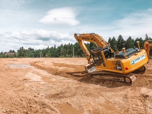 Shaw Civil excavator preparing a building site
